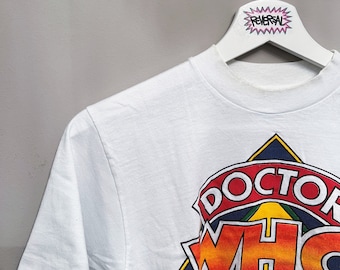 Doctor Who Tshirt 1989 BBC RARE White M Official Vintage