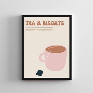 Tea & Biscuits Print | Kitchen Print| Tea Lovers Gift | Coffee Lovers Print | Kitchen Wall Decor | New House Gift | New Kitchen Decor