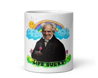 Schopenhauer Life Sucks Mug