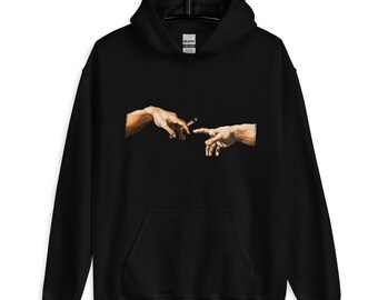The Real Creation of Adam Hoodie, Hand Joint Hoodie, Fun Gifts