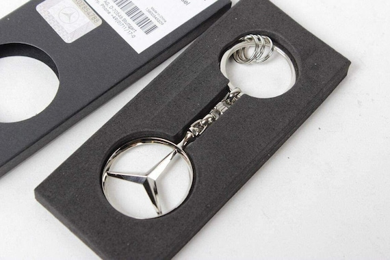 Official MERCEDES-BENZ Brussels Keyring Keychain, Silver B66957516