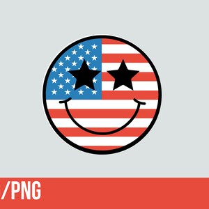 American Flag Smiley Face SVG/PNG, smiley face svg/png, fourth of july svg/png, independence day svg/png, svg file for cricut