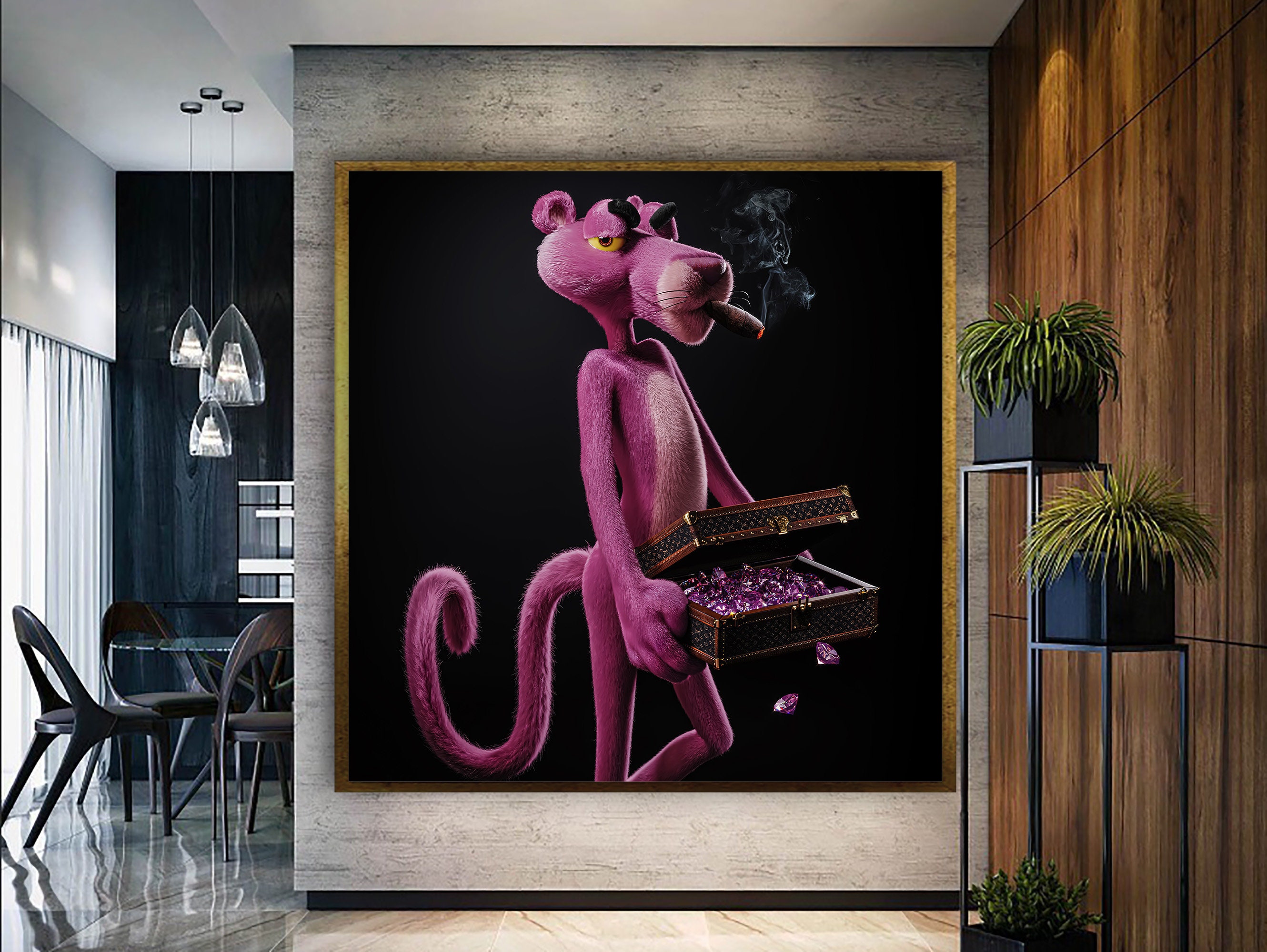 Pink Panther and Barbie Wall Art - BIG Wall Décor