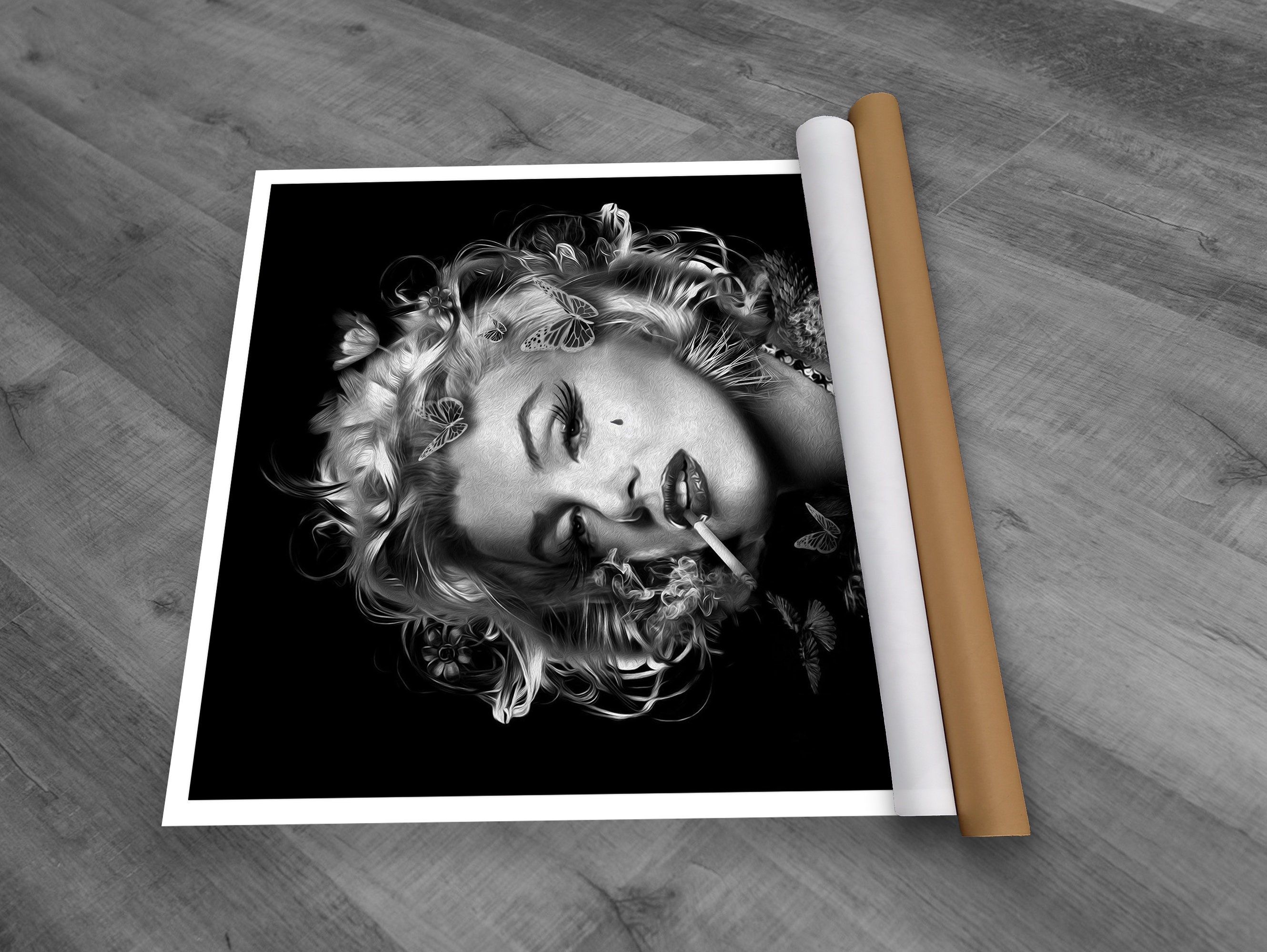 Poster Marilyn Monroe In Abito Bianco - Stampa Decorativa 40x30cm By KUSTOM ART