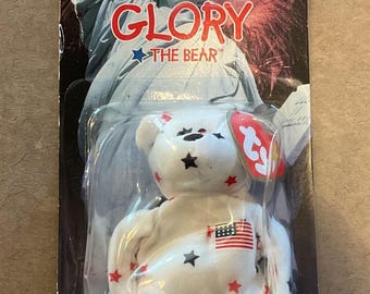 Glory The Bear McDonald’s TY Beanie Baby in box DOB 7-4-1997