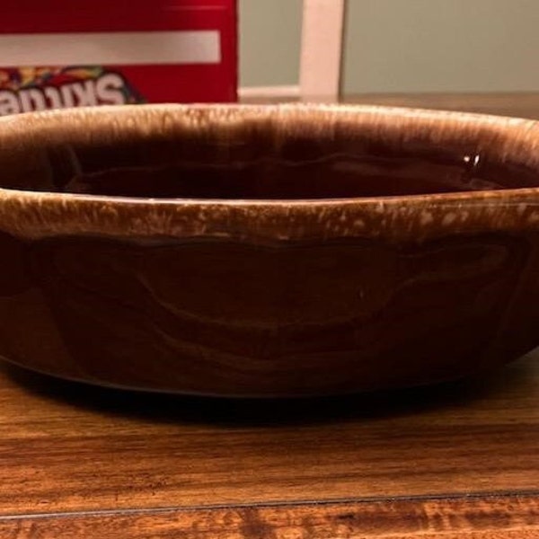 McCoy Brown Drip Pottery, Oval Casserole Dish