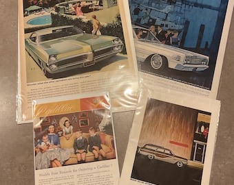 Vintage Magazine automobile advertisements/prints set of 4