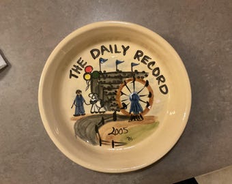 Alpine Line by Hull Pottery glazed bowl S74-1250  The Daily Record 2005 signed BG/7.5 inches in diameter