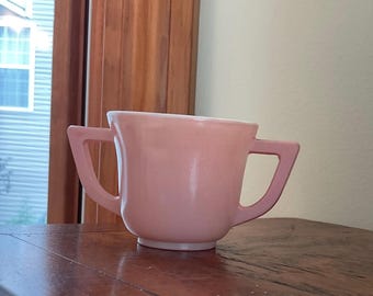 Vintage Hazel Atlas “Little Hostess” pink milk glass Sugar Bowl