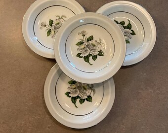 Vintage W.R White Rose Platinum 3939 Pattern 4 Piece Place Setting