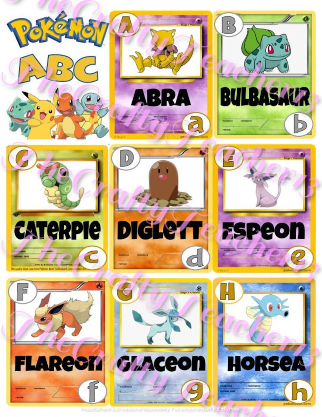 pokemon alphabet flash cards Learning Pokmon ABC A to Z  pokemon alphabet : r/pokemon