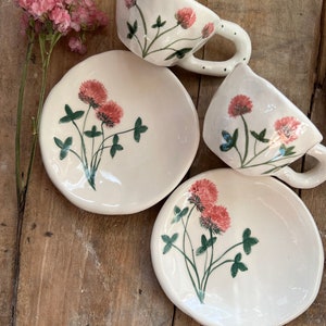 Espresso coffee set "wild flowers" one cup and one saucer