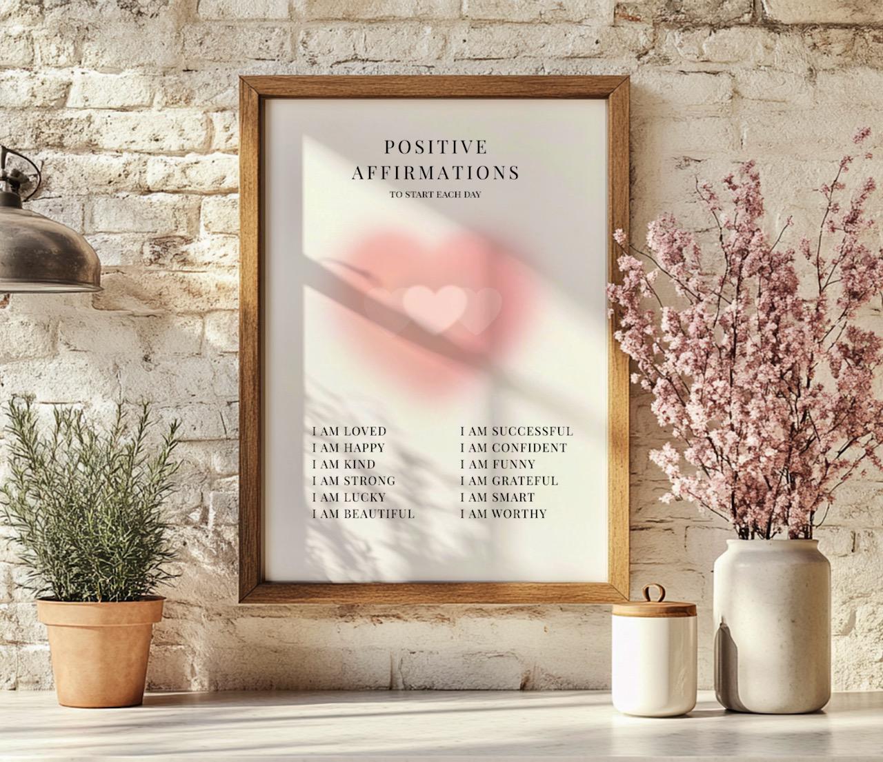 Positive Affirmations Wall Art Printable | Teen Girl Affirmation Poster ...