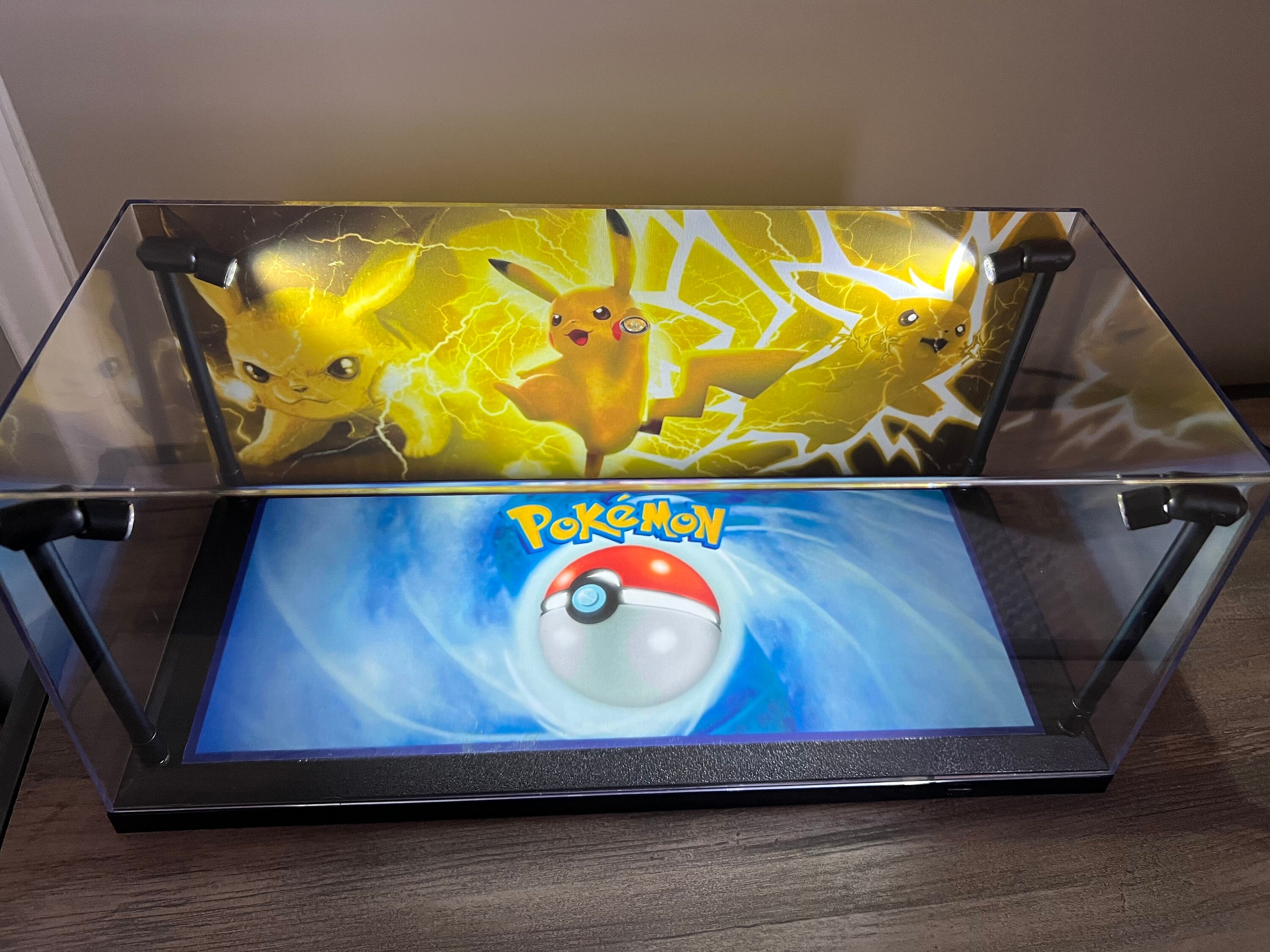 Pokemon Custom 2 Card PSA Display Case With LED Lights Charizard