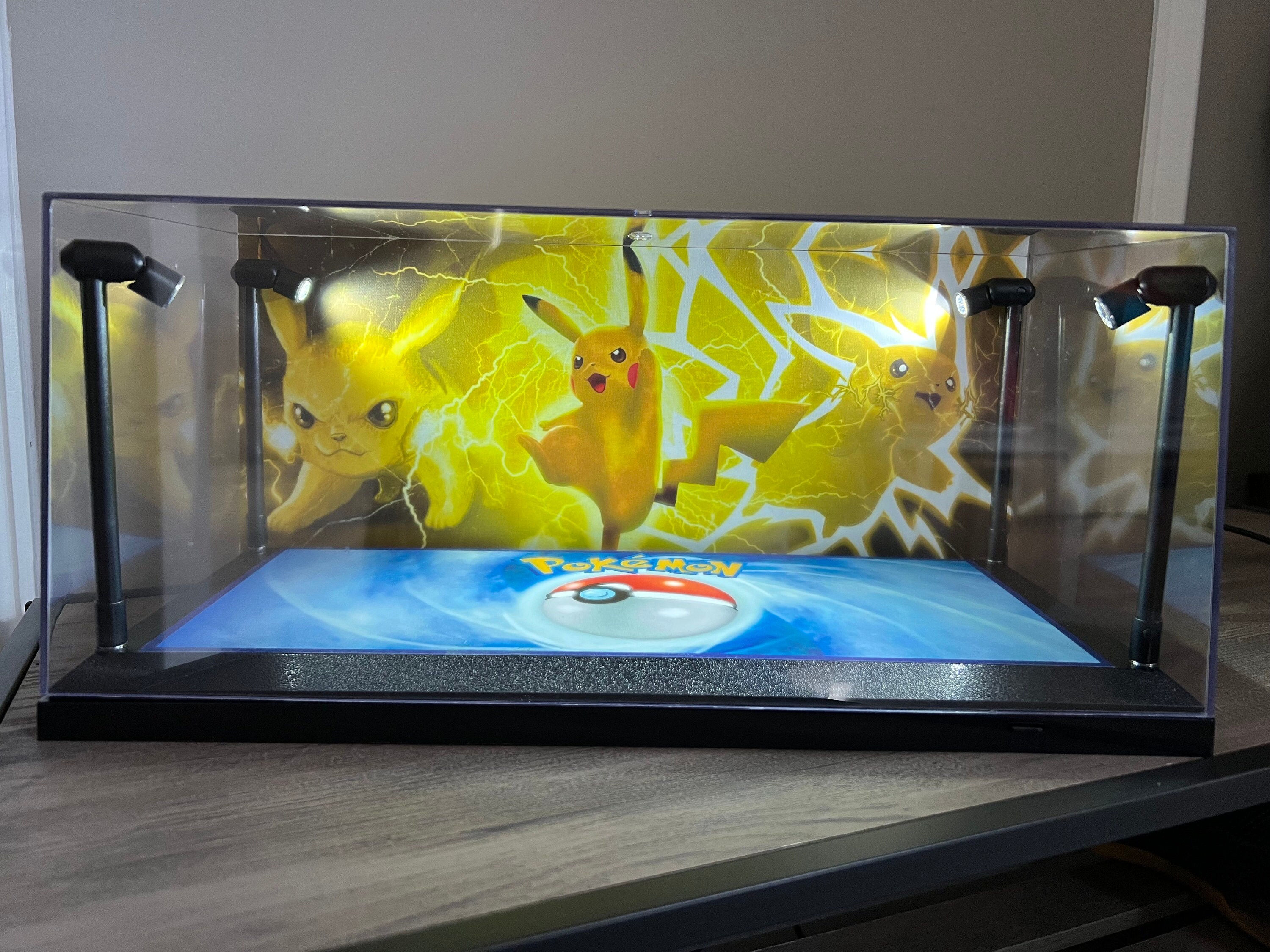 Pokemon Custom 2 Card PSA Display Case With LED Lights Charizard