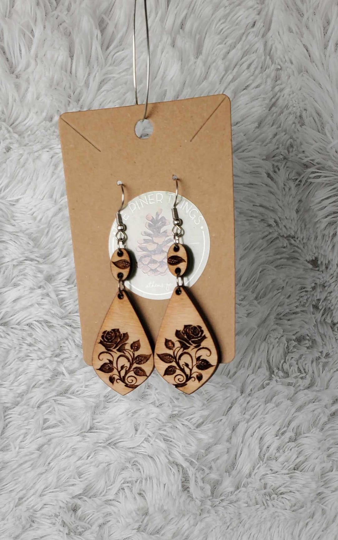 Wooden 2 Piece Rose - Etsy