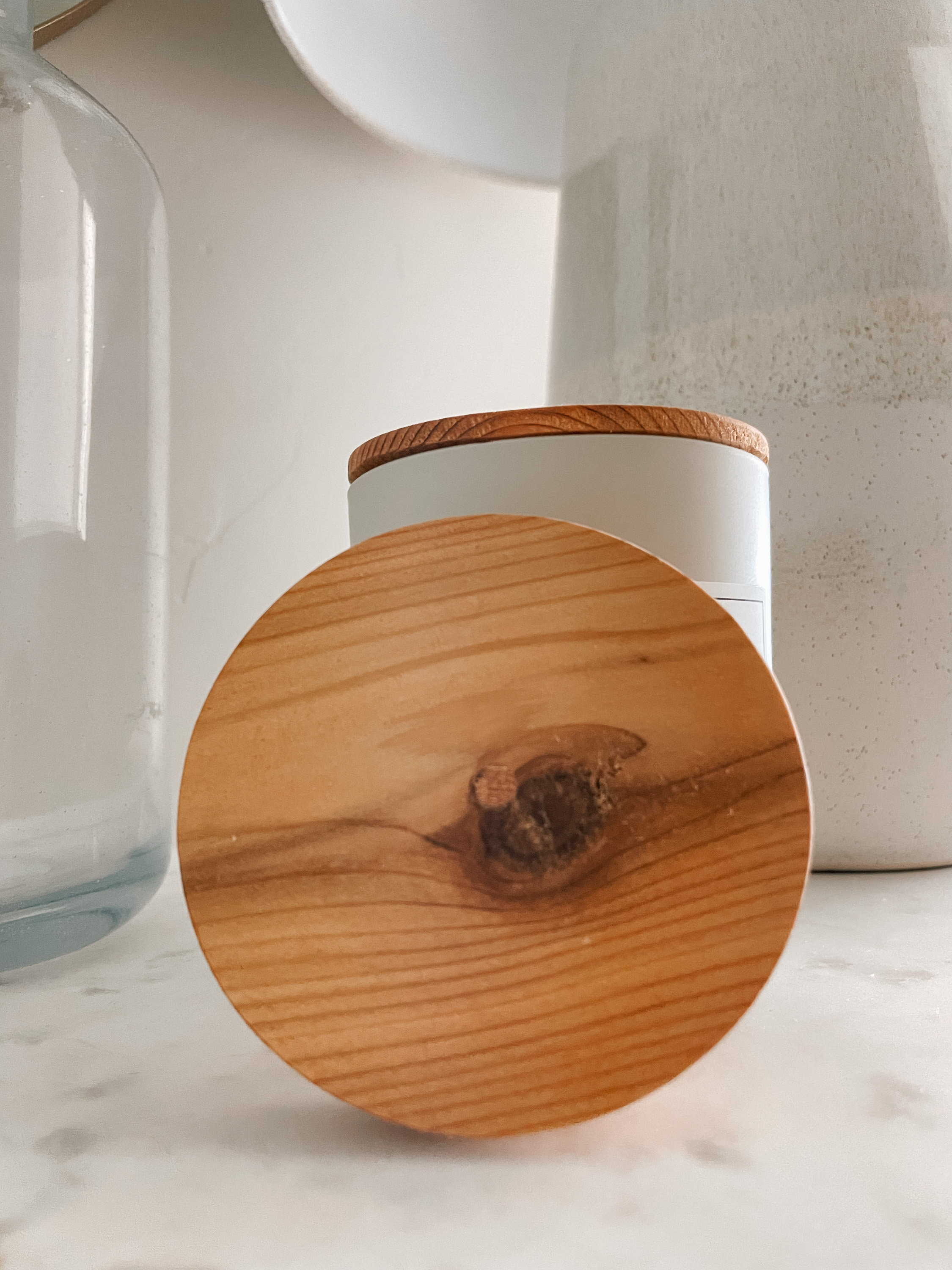 Wooden Candle Lids Hand Crafted Cedar Wood Fits 3.75 Candle Vessels Etsy