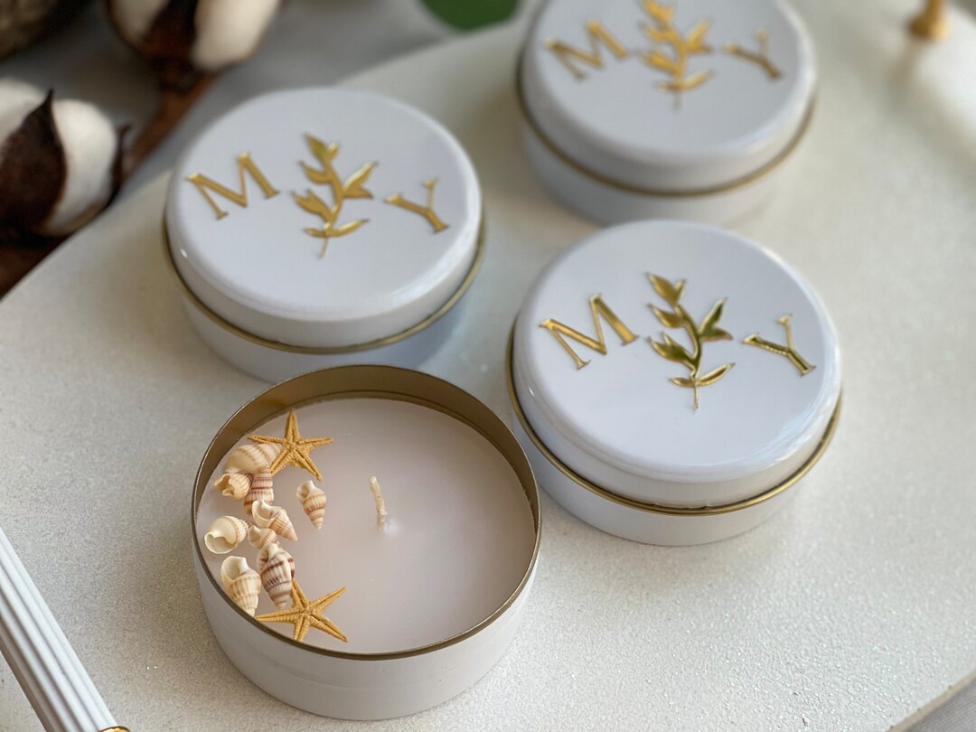 Wedding Gift Metal Tin Candle Favors , Wedding Favors for Guests in