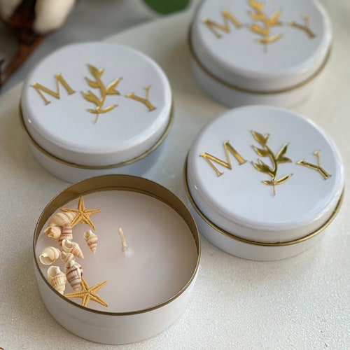 Bulk Wedding Candle Favors for Guests Black Tin Candles Etsy
