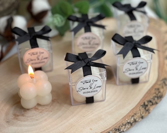 Personalized Wedding Favors Candle for Guest, Engagement Candle Favors, Bubble Candle Wedding Favor, Baptism Candle Favors