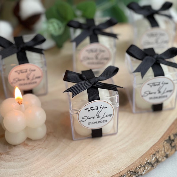 Personalized Wedding Favors Candle for Guest, Engagement Candle Favors, Bubble Candle Wedding Favor, Baptism Candle Favors