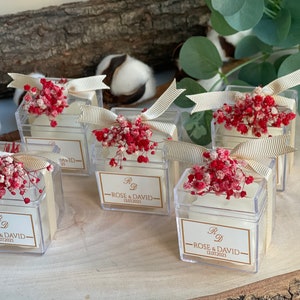 50  PCS Personalized Wedding Candle Favors for Guest, Engagement Candle Favors, Bubble Candle Wedding Favor, Baptism Candle Favors