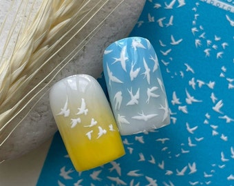 Nail Decal 2D White Elements/Floral & Plants/ Flower.