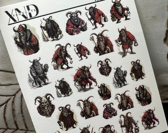 Nail Decal / Krampus / Krampus Nails / Christmas Krampus /Spooky Creepy  Nail Waterslide Decals / Nail Stickers / Water Decals