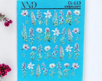 Floral Nail Decals: Spring Flower Waterslide Nail Art