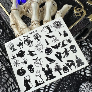 Nail Decal 2D /Halloween / Haunted House/ Spooky /Wicked/ Autumn/ Fall/ Nail Waterslide Decals / Nail Art / Stickers / Decals / Nail Salon