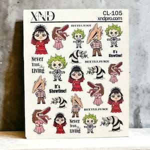 Nail Decal/ Beetlejuice / Beetlejuice nail art / It’s Show time / Nail Waterslide Decals / Nail Art / Water Stickers / Nail Tattoo