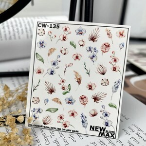 Nail Decal / Tropical/ Floral/ Flowers/ Nail Waterslide Decals / Nail Art / Stickers / Decals / Nail Salon