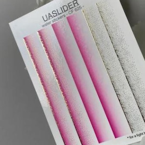 Nail Water Decal Gold FOIL/ Pink Ombré / Gold foil/ Glitter/Gradient pink glitter ombré effect/  Water Nail Decals/ Water Stickers