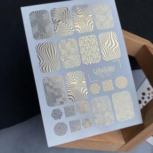 Nail Water Decal Gold FOIL/  Abstract/ Patterns/ Animal Print / Nail Waterslide / Nail Art/ Nail Water Transfers / Patterns