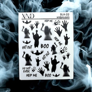 Nail Decal 2D Ghost / Ghost silhouette / Shadows/ Halloween Nails/Boo/ Water Nail Decal/ Nail Waterslide/ Nail Art/ Nail Sticker