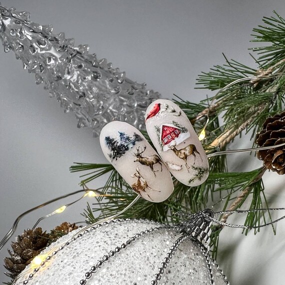 10 Blatt Weihnachts-Nagelsticker – Selbstklebend, Verschiedene Motive, Für Nail Art & Deko