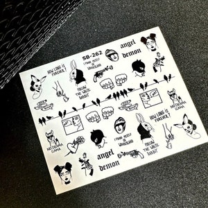 Nail Decal 2D Woman/ Sexy / Bunny Mask / Bondage / Water Decals/ Water Stickers/ Nail Art