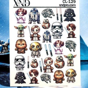 Nail Decal 2D Space Wars/ Space Wars /War of the stars / Water Nail Decals / Waterslides  / Nail Water Stickers / Nail Art /