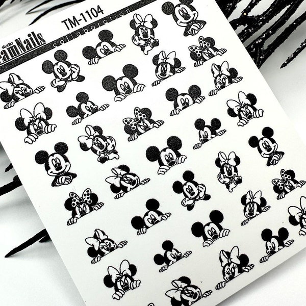 Nail Decal 2D/ Mickey Inspired /Cartoon/ Cute Nails/ Nail Decals/ Nail Art/ Nail Water Decals