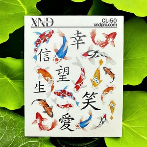 Nail Decal 2D/ Koi Fish / Japanes Nail Decals / Koi/ Waterslide decals / Nail Art / Water Nail Decals