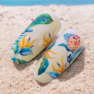 Nail Decal 2D/Floral & Plants/ Summer/ Tropical/ Flowers/ Nail waterslide decals / Nail art/ nail salon