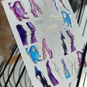 Nail Water Decal Gold FOIL / Marble Effect / Crystal / Swirls Ripples / Water Stickers / Waterslide / Nail Waterslide Decals/ Nail Art/
