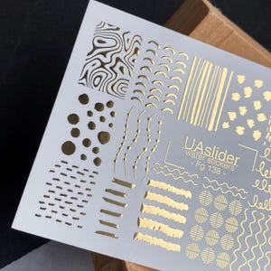 Nail Water Decal GOld FOIL / Luxury Shapes/ Lines/ Elegant Nails/ Nail Waterslide /Nail Waterslide Decals / Nail Art