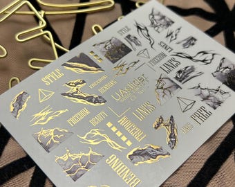 Nail Water Decal Gold FOIL/ Abstract/ Marble / Luxury /Line Art/ Foil Nail Stickers / Nail Stickers