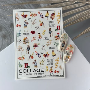 Aufkleber 2D / Herbst Nagel Aufkleber / Herbst Nägel / Pullover Nägel / Nagelsticker
