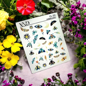 Nail Decal / Midnight Moths/ Luna Moth/ Insect/Cute Nails/ Water Nail Decals / Waterslide / Nail Waterslide Decals/ Nail Art/