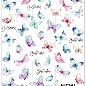Nail Decal 2D/ Butterfly/ Butterflies/ Spring/Nail Waterslide Decals / Nail Art / Stickers / Decals / Nail Salon
