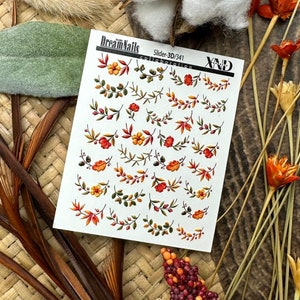 Decal 3D / Herbst Nagel Designs, Herbst Blätter, Herbst, Laub, Wasser Decals, Wasser Sticker