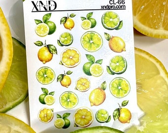 Lemon Citrus Nail Decals, Fruit Nail Art Stickers