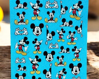 Calcomanía para uñas / Inspirada en Mickey / Dibujos animados / Uñas de Mickey Mouse / Calcomanías al agua / Tobogán acuático / Calcomanías al agua para uñas / Pegatinas para decoración de uñas